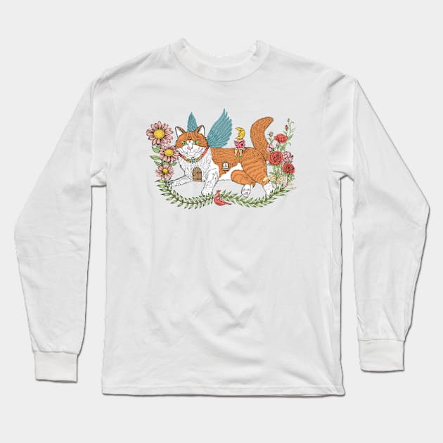 Chatrán a cat in the sky Long Sleeve T-Shirt by magiareal